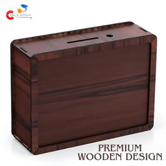 Chigy Wooh Wooden Money Box 1 Lakh Goal Piggy Bank with Savings Chart for Adult