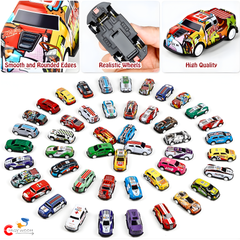 48 PCS Die Cast Cars Set with Storage Case