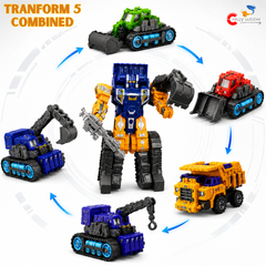 5-in-1 Construction Vehicle Robot Transformer