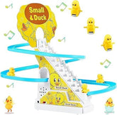 Duck Automatic Stair-Climbing Cartoon Race Track Set with Lights and Music for kids