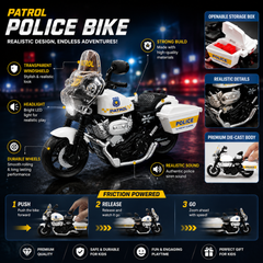 Police Patrol Friction Die-Cast Bike Toy