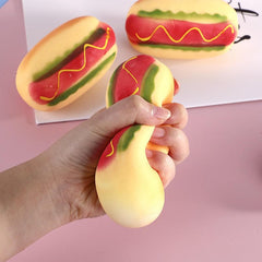 Hotdog Decompress and Stress Stretch Toy Slow Rising Squishy Squeeze Soft Stress Relief Toys for Kids
