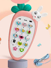 Radish Style Cute Rabbit Phone Pretend Play Cell Phone Toy for Kids, Toddlers with Music, Ringtones, Lights - Birthday Party Favors and Gifts for Boys and Girls