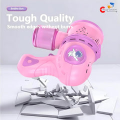 Chigy Wooh Bubble Gun for Kids Leak-Proof Bubble Machine Automatic Space Bubble Blower with Bubble Soap Solution, Led Light Bubble Maker for Boys & Girls
