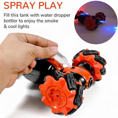 Chigy Wooh Remote Control Stunt Car 2.4GHz 4WD Gesture Sensing 360° Rotating Double Sided Hand Gesture RC Cars with LED Lights Toy for Kids