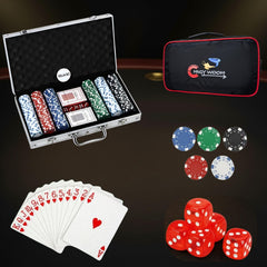 Chigy Wooh Poker Chips Set Casino Style 300 Chips/Pcs with Bag & Aluminum Finish Case Poker for Adults