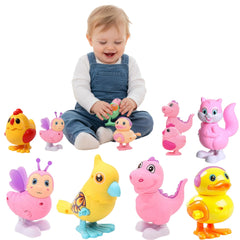 Chigy Wooh Jumping Bird 3 PCS Animals Key Operated Wind Up Toys for Toddler Kids Funny Moving Toys for Babies