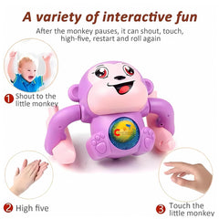 Chigy Wooh Rolling Banana Monkey Toys with Voice/Touch Sensor On Dancing Monkey Dancing Toy for Kids Rolling Electric Monkey for Children Doll Tumble Monkey Toy with Sound&Light Effects - Multi Color