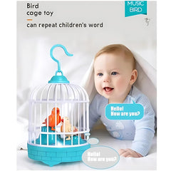 Talking Bird Toy for Kids Interactive & Repeat What You Said Singing Chirping in The Birdcage Gifts for Babies, Kids & Children (Multi)