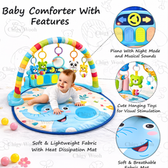 Elephant Play Gym Mat with Piano & Hanging Toys