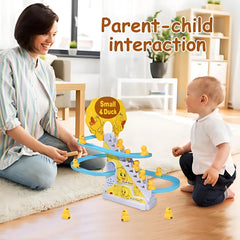 Duck Automatic Stair-Climbing Cartoon Race Track Set with Lights and Music for kids