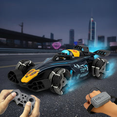 Chigy Wooh Remote Control Stunt Smoke Car With LED Lights & Music 2.4Ghz 360° Rotation Fast Stunt Light Weight Multifunction Hand Gesture Remote Control Car For Kids