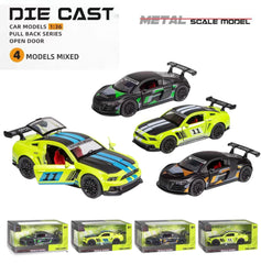 Chigy Wooh Mustang GT Sports Diecast Model Car with Pullback Action, Openable Doors & Trunk Metal Toy Car for Kids Best Gift for 3+ Year Old Boys & Girls