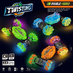 Chigy Wooh Remote Control Stunt Car 2.4GHz 4WD Gesture Sensing 360° Rotating Double Sided Hand Gesture RC Cars with LED Lights Toy for Kids