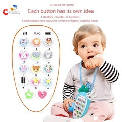 Radish Style Cute Rabbit Phone Pretend Play Cell Phone Toy for Kids, Toddlers with Music, Ringtones, Lights - Birthday Party Favors and Gifts for Boys and Girls