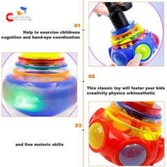 Spinning Top Magic Lattoo Toy Flashing Plastic Magic Spinner with LED Lights and Music Attractive Toy Non-Toxic Safe Spinning Top Laser Toys for Kids Multicolor