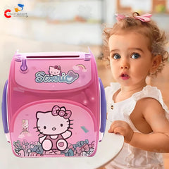 Chigy Wooh School Bag ATM Money Saving Mini ATM Piggy Bank for Real Money Cash Coin with Finger Print Sensor Musical Piggy Savings Bank For Kids