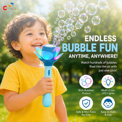 Chigy Wooh Bubble Wand Toy for Kids with LED Lights