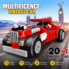 Chigy Wooh 20-in-1 Vintage Car Building Blocks Set