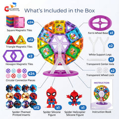 Spider-Themed Magnetic Building Tiles Set