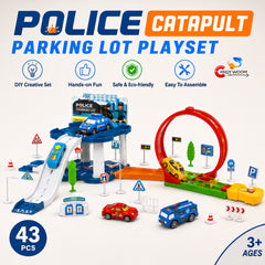 Police Catapult Parking Lot Playset