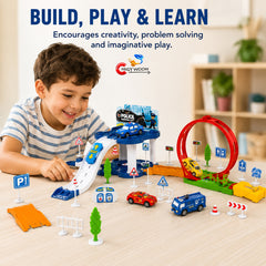 Police Catapult Parking Lot Playset
