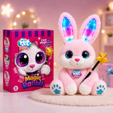 Musical Bunny Soft Toy with Glowing Ears, Left-Right Movement & Magic Wand for Kids