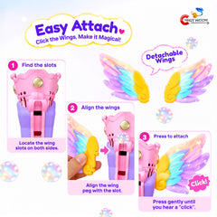 Magic Bubble Wand with LED Light & Wings