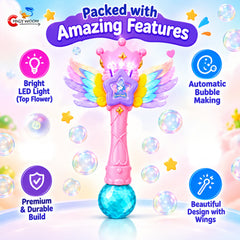Magic Bubble Wand with LED Light & Wings