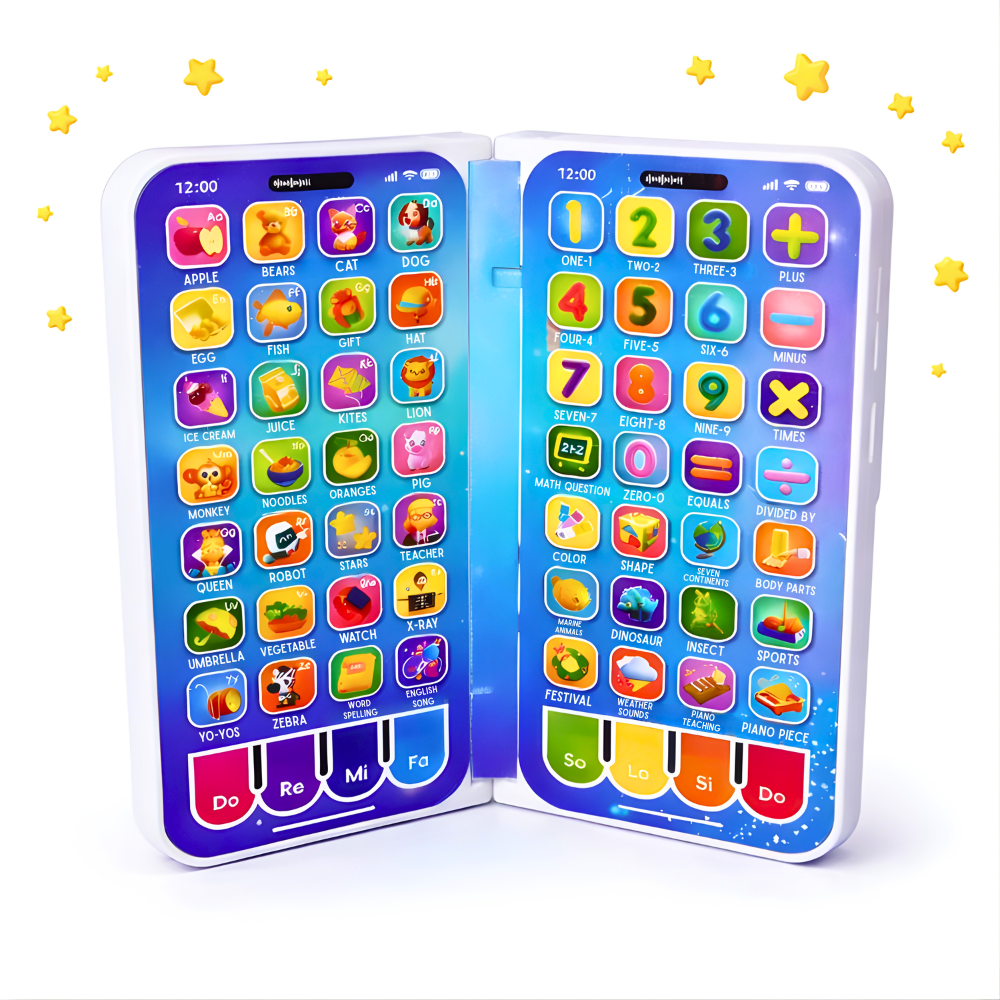Foldable Kids Learning Phone Toy with 92 Interactive Keys