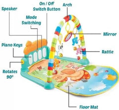 Chigy Wooh Kick and Play Musical Keyboard Mat Piano Baby Gym and Fitness Rack Baby Play Mat Gym & Fitness Rack with Hanging Rattles Lights & Musical Keyboard Mat Piano for Baby Boy & Girls