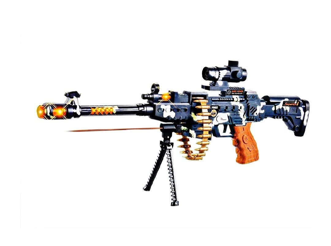 Chigy Wooh Musical Army Style Toy Gun For Kids With Music AndLaser Light Machine Gun Toy for Kids with Powerful Vibration System Pubg Gun for Kids