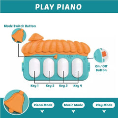 Chigy Wooh Kick and Play Musical Keyboard Mat Piano Baby Gym and Fitness Rack Baby Play Mat Gym & Fitness Rack with Hanging Rattles Lights & Musical Keyboard Mat Piano for Baby Boy & Girls