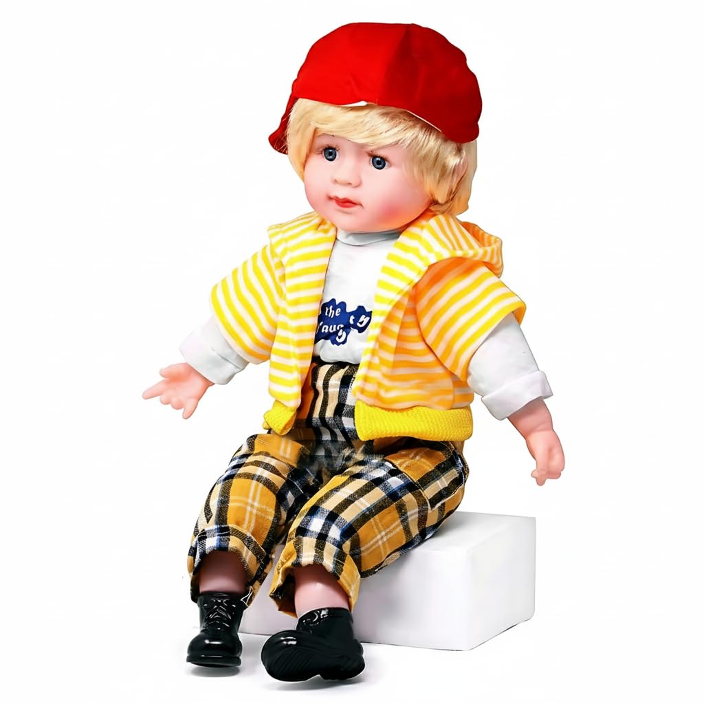 Chigy Wooh Musical Soft Boy Doll with Sound Poem Boy Stuffed Soft Plush Toys for Boys & Girls Best Gifts for 3+ year Old Kids