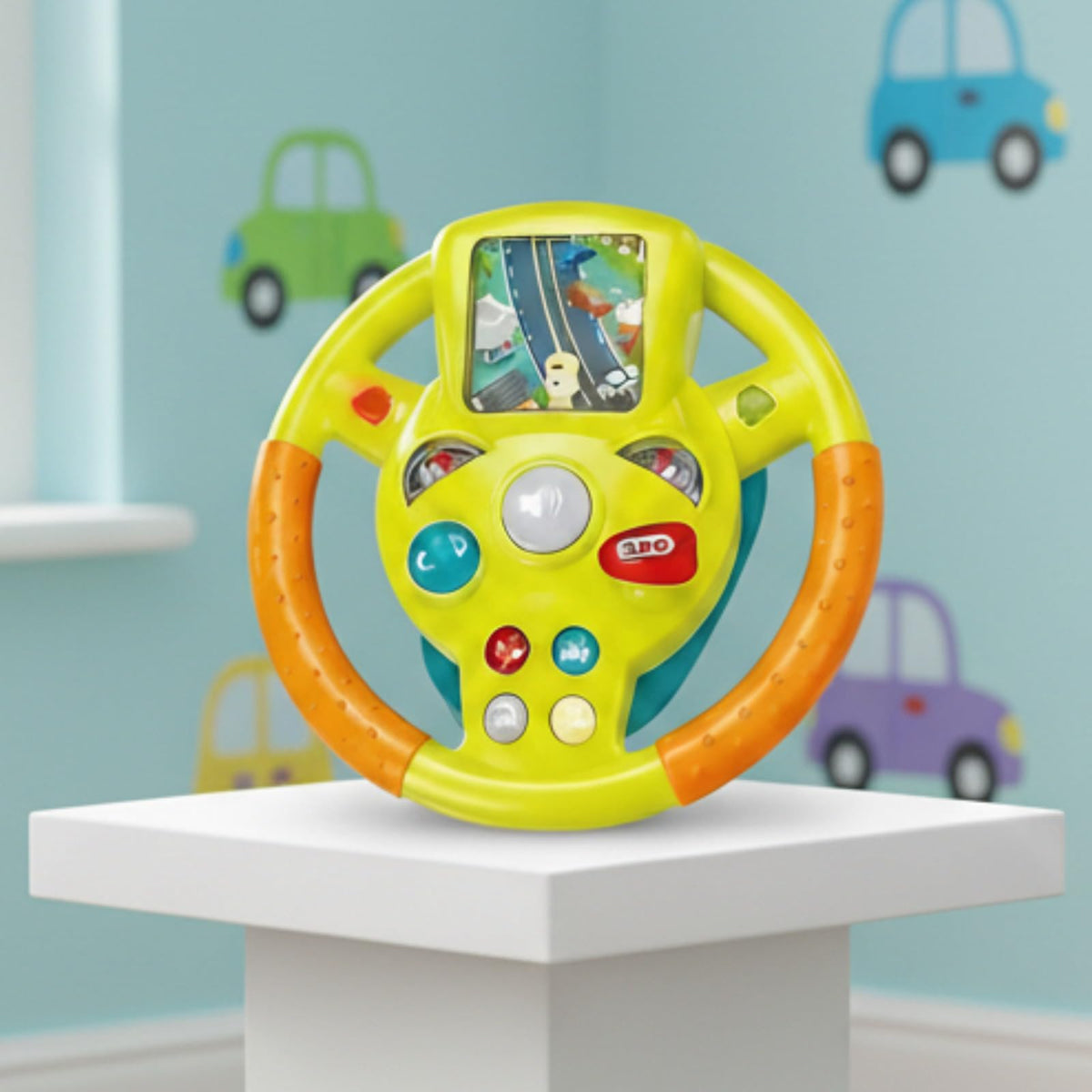Chigy Wooh Steering Wheel Toy for Kids Little Driver Simulation Driving Toy with Light & Sound Mode Experience The Fun of Driving Car Toys for Boys & Girls Best Birthday Gift for 3+ Year Old Kids