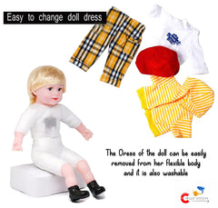 Chigy Wooh Musical Soft Boy Doll with Sound Poem Boy Stuffed Soft Plush Toys for Boys & Girls Best Gifts for 3+ year Old Kids