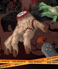 Chigy Wooh Remote Control Crawling Hand Toy 2.4GHz Realistic Horror Hand with Light & Sound Effects, Scary Prank Toy for Halloween Party Gift for Kids