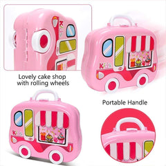 Chigy Wooh Kitchen Set Portable Cooking Kitchen Play Set Pretend Play Food Party Role Toy for Boys Girls – Pink