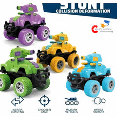 Chigy Wooh Tank Launcher Truck Toy Shooting Bullet Mini Friction Missile tank Truck Toy For 3+ Year Old Kids