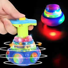Spinning Top Magic Lattoo Toy Flashing Plastic Magic Spinner with LED Lights and Music Attractive Toy Non-Toxic Safe Spinning Top Laser Toys for Kids Multicolor