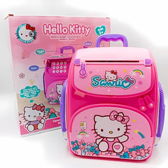 Chigy Wooh School Bag ATM Money Saving Mini ATM Piggy Bank for Real Money Cash Coin with Finger Print Sensor Musical Piggy Savings Bank For Kids