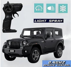 Chigy Wooh Remote Control Thar 1:16 Scale 2 Spray SUV Jeep with Openable Doors, Light & Song Toy for kids Best Gift for 3+ Year Old Boys