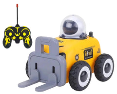 Remote Control JCB Truck RC Truck Construction Toy for Kids Space Theme with Dazzle Lights and Music 360° Rotation Rechargeable for Boys and Girls