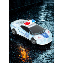 Police Car with Lights, Friction Powered Push & Go Powered, Music and Siren Sound Car Toy for Kids Toy Vehicle Playsets