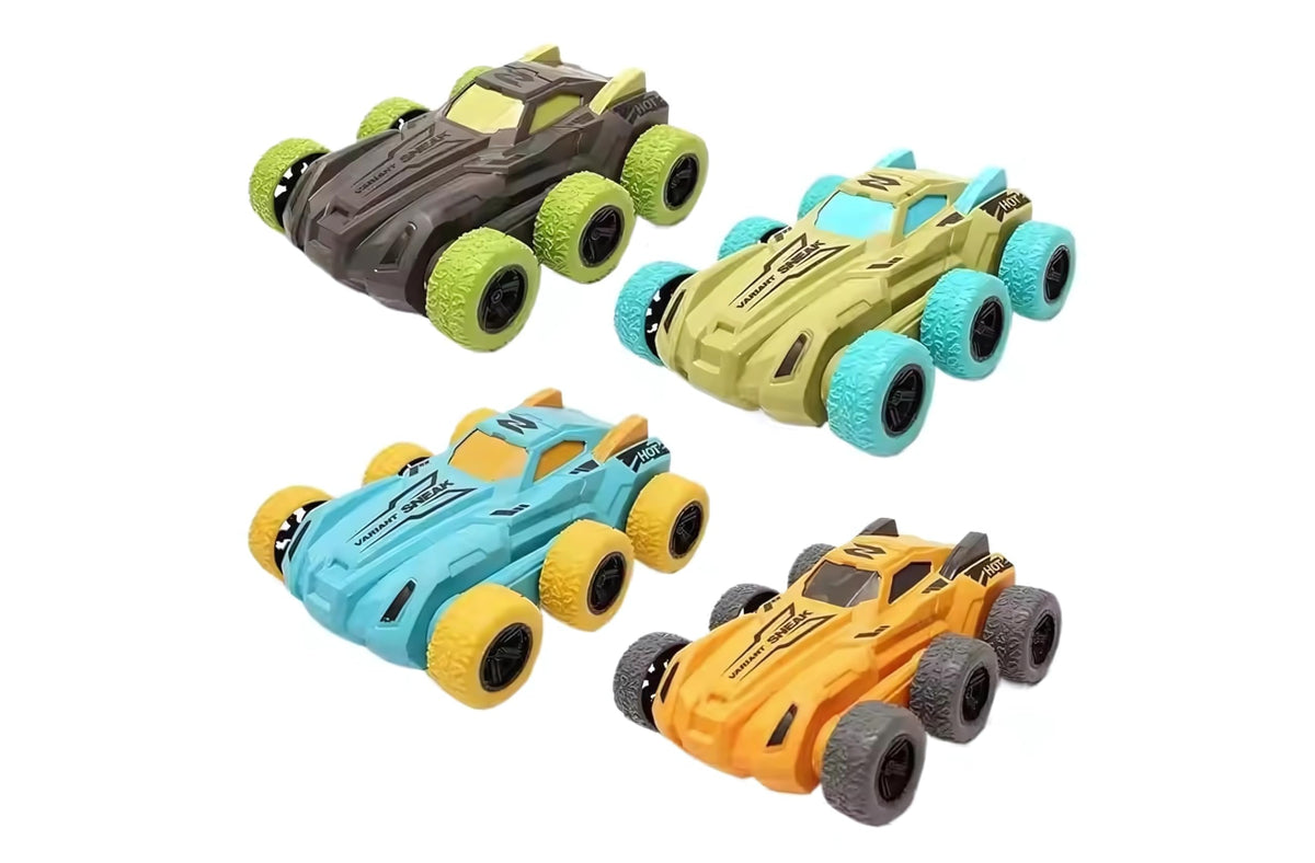 Stunt Car – 6-Wheel Off-Road Vehicle with Forward Flip Action No Battery Required Durable Friction-Powered Toy Car for Kids