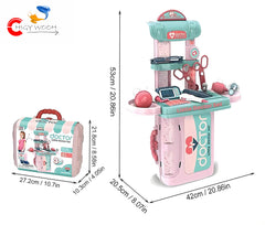 Chigy Wooh Doctor Kit Toy for Kids | 3 in 1 Doctor Medical Backpack Pretend Play Set | Realistic Miniature Pretend Role Play Set | Gift for Boys & Girls