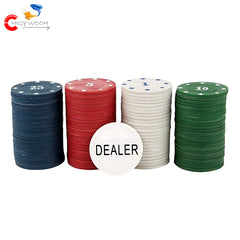 Casino Style Poker Chips Set with Dealer Button Card Game