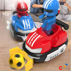 Chigy Wooh Remote Control Bumper Cars Toys 2 Pack Mini Remote Controlled Ejector Battle Race Vehicles with Light, Sound & 360°Rotating Car Toys for Kids