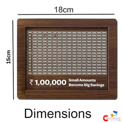 Chigy Wooh Wooden Money Box 1 Lakh Goal Piggy Bank with Savings Chart for Adult