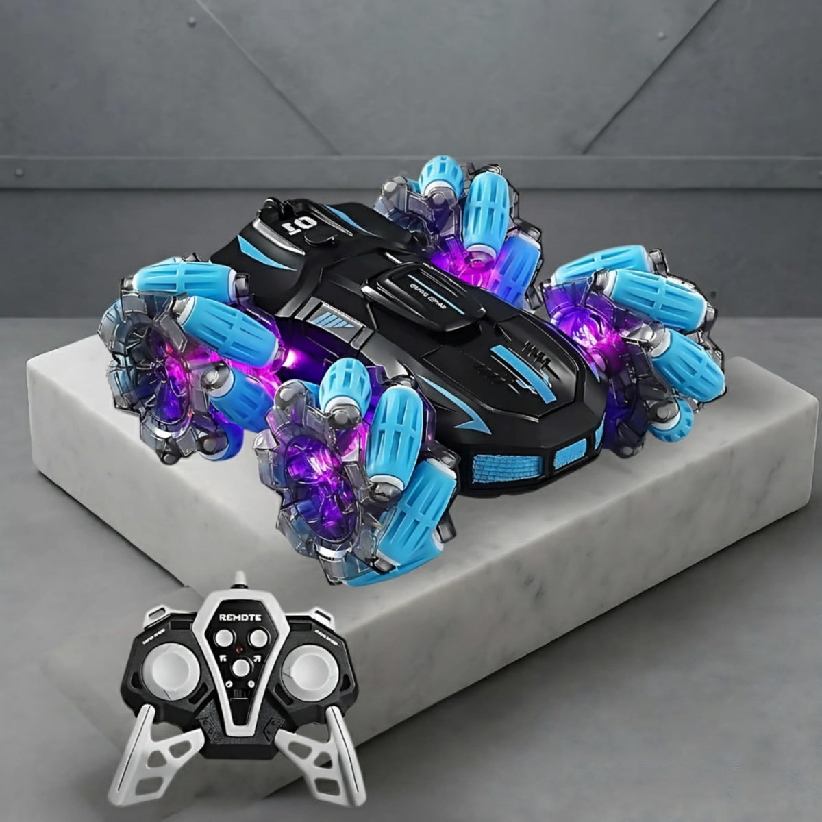 Chigy Wooh Remote Control Stunt Spray High Speed Car Toy with Mist Spray Action 360° Rotating Dual Sided Off Road Vehicle for Kids & Adults